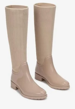 Beżowe Kalosze z Elastyczną Cholewką Nesoreia