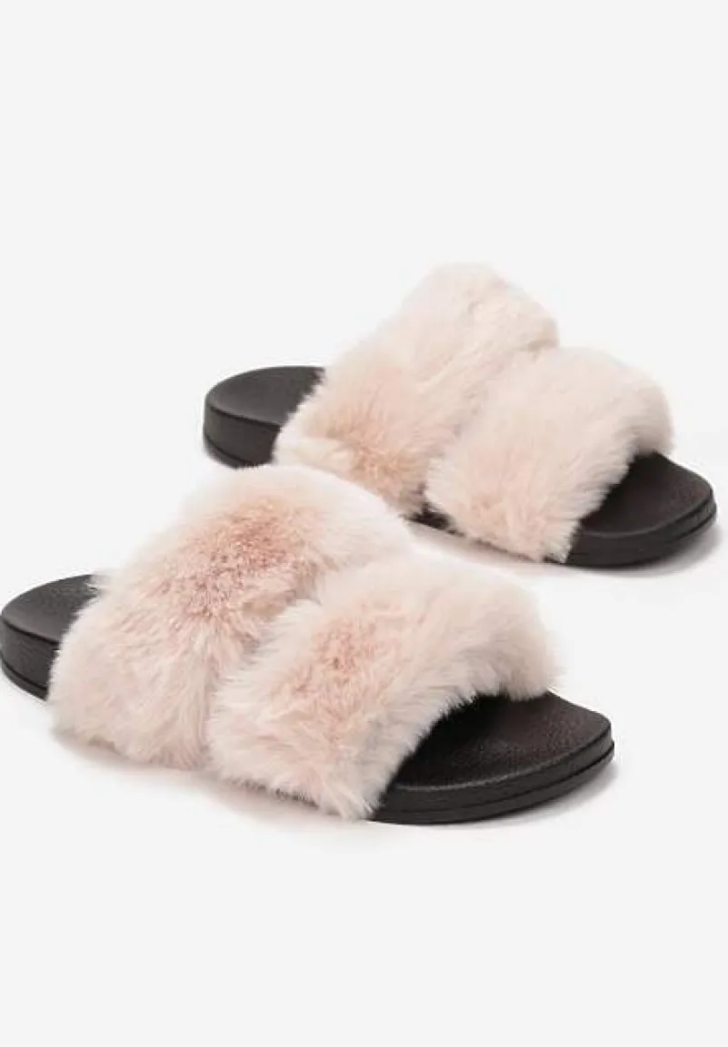 Beżowe Kapcie Susliania