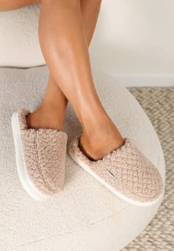 Beżowe Kapcie z Miękkiego Kożuszkowego Futerka Lilissa