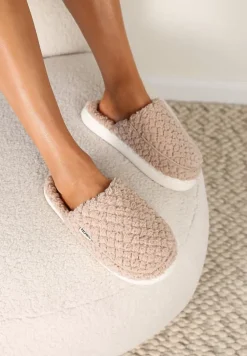 Beżowe Kapcie z Miękkiego Kożuszkowego Futerka Lilissa