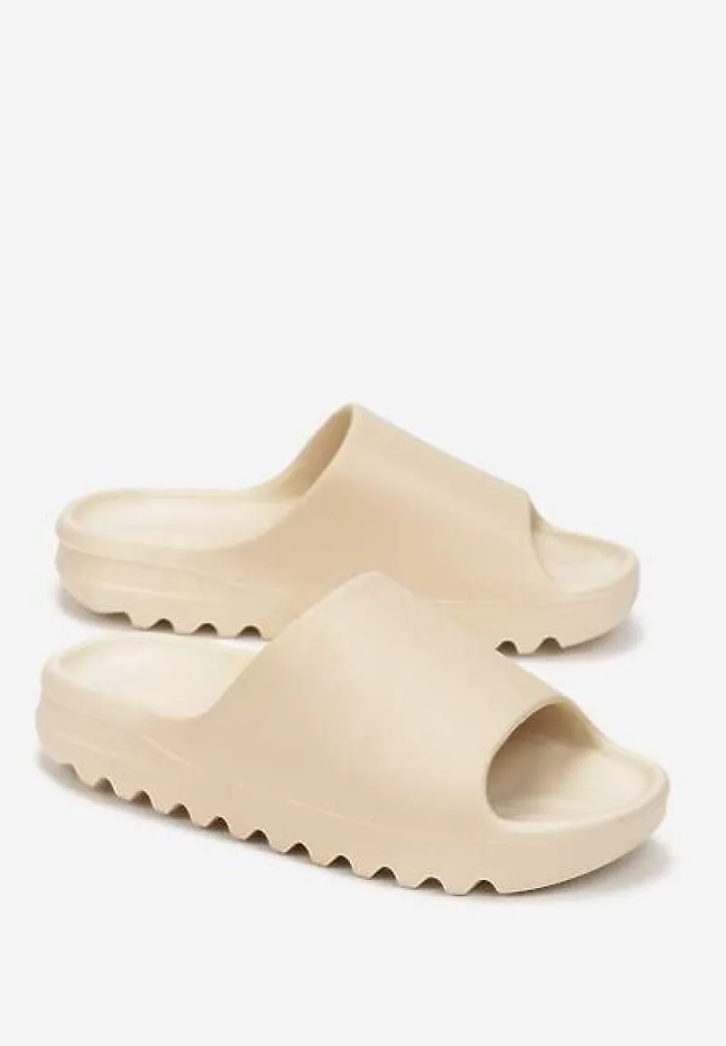 Beżowe Klapki z Pianki z Odkrytym Noskiem Birea