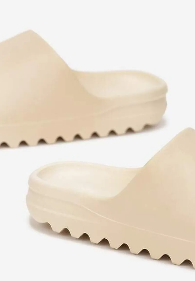 Beżowe Klapki z Pianki z Odkrytym Noskiem Birea