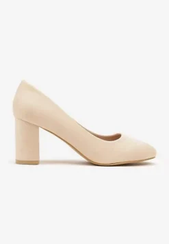 Beżowe Klasyczne Czółenka na Słupku Iranea