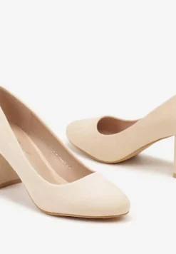 Beżowe Klasyczne Czółenka na Słupku Iranea