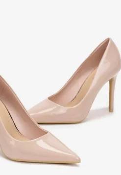 Beżowe Klasyczne Szpilki ze Szpiczastym Noskiem Rtivime