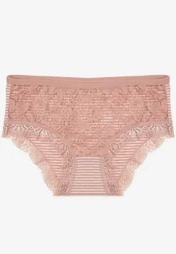 Beżowe Koronkowe Majtki Figi z Bawełny Kathrin