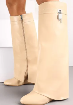 Beżowe Kozaki Aphrodem