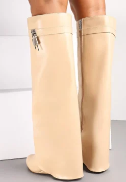 Beżowe Kozaki Aphrodem