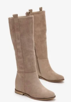 Beżowe Kozaki na Ukrytym Koturnie Palvisa