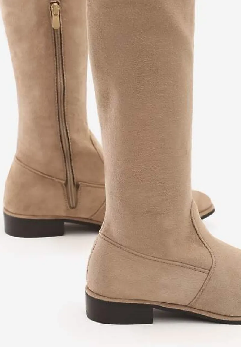 Beżowe Kozaki Sorry Not Sorry