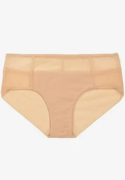 Beżowe Majtki Figi Zabudowanej z Siateczki Sintella