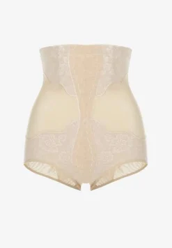 Beżowe Majtki Modelujące z Koronką Temara