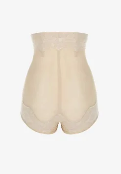 Beżowe Majtki Modelujące z Koronką Temara