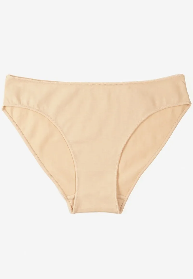 Beżowe Majtki Typu Figi z Bawełny Silomena
