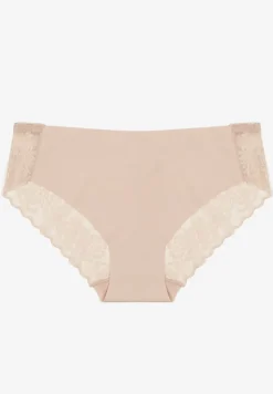 Beżowe Majtki Typu Figi z Koronką Tellinavi