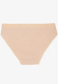 Beżowe Majtki z Bawełny Typu Figi Afitia