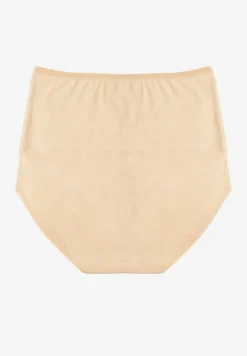 Beżowe Modelujące Majtki z Bawełny High Waist Nilionea