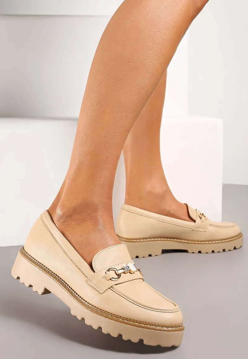 Beżowe Mokasyny Klemia