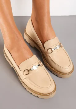 Beżowe Mokasyny Klemia