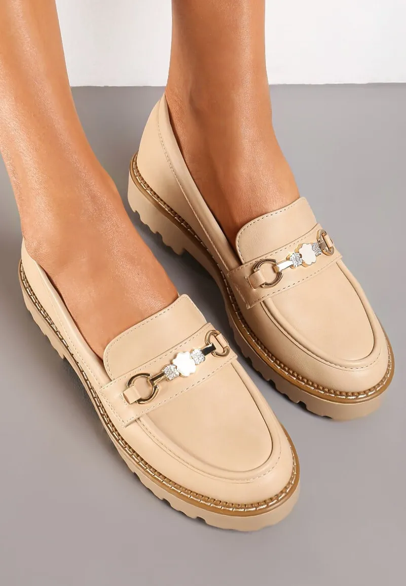 Beżowe Mokasyny Klemia