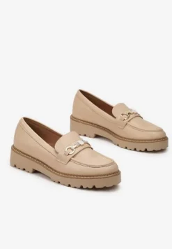 Beżowe Mokasyny Klemia