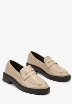 Beżowe Mokasyny na Niskiej Platformie Nevitas