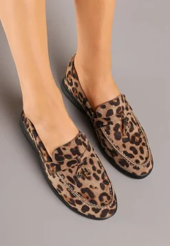 Beżowe Mokasyny z Ekozamszu z Ozdobną Zawieszką Fevionea