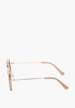 Beżowe Okulary Przeciwsłoneczne o Kwadratowym Fasonie Clarilia
