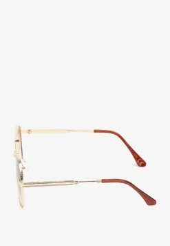 Beżowe Okulary Przeciwsłoneczne Klasyczne z Filtrem UV Glealisa