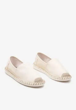 Beżowe Płaskie Espadryle Wsuwane z Plecionką Moaxia