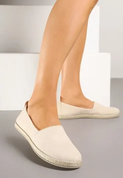 Beżowe Płaskie Espadryle z Plecionką na Podeszwie Julietae