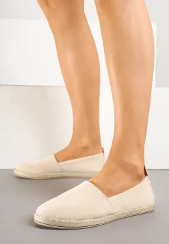 Beżowe Płaskie Espadryle z Plecionką na Podeszwie Julietae