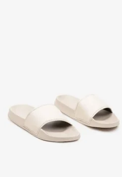 Beżowe Piankowe Klapki na Płaskiej Podeszwie Vikimae