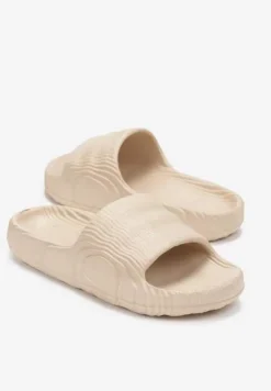 Beżowe Piankowe Klapki z Ozdobnym Tłoczeniem Eupnia
