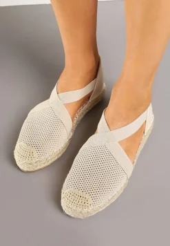 Beżowe Plecione Espadryle z Ozdobnymi Paskami Morithia