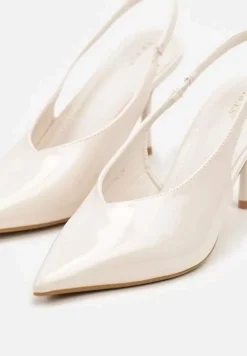 Beżowe Sandały Slingback Vices na Obcasie Typu Szpilka Tilionea