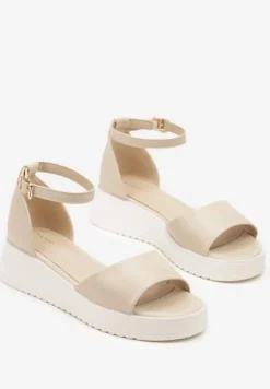 Beżowe Sandały Vices na Platformie Banirela