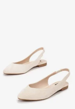 Beżowe Sandały z Odkrytą Piętą i Noskiem Typu Migdałek Nemegoria