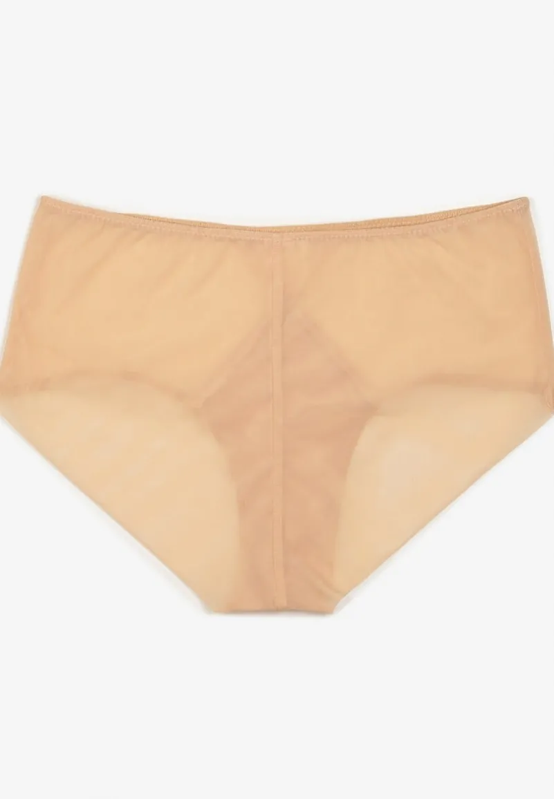 Beżowe Siateczkowe Majtki Figi Vadiana