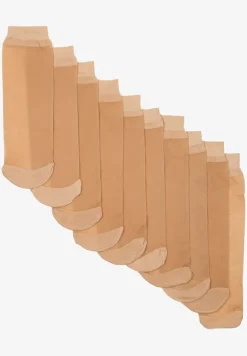 Beżowe Wiskozowe Skarpety Transparentne 10-pack Vivinna