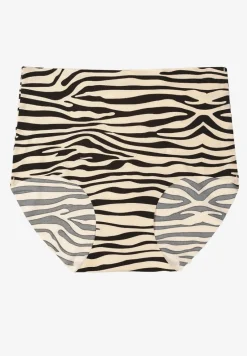 Beżowo-Czarne Bezszwowe Majtki Figi High Waist Dolevia