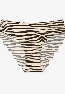 Beżowo-Czarne Majtki Typu Figi o Bezszwowym Wykończeniu Siladeia