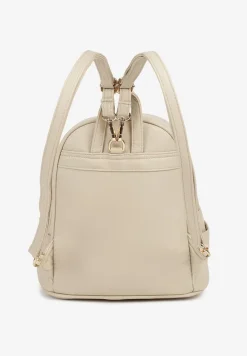 Beżowo-Kremowy Plecak z Metalicznym Zdobieniem Efarinia