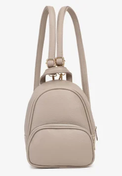Beżowy Casualowy Plecak z Regulowanymi Odpinanymi Paskami Nelarise