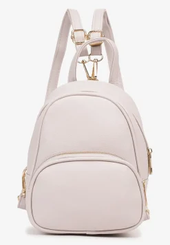 Beżowy Casualowy Plecak z Regulowanymi Odpinanymi Paskami Nelarise