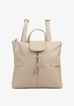 Beżowy Plecak z Ozdobnym Suwakiem Rivzedi