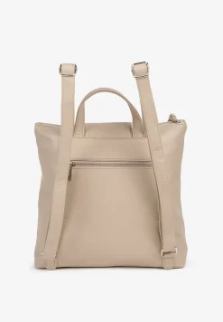 Beżowy Plecak z Ozdobnym Suwakiem Rivzedi