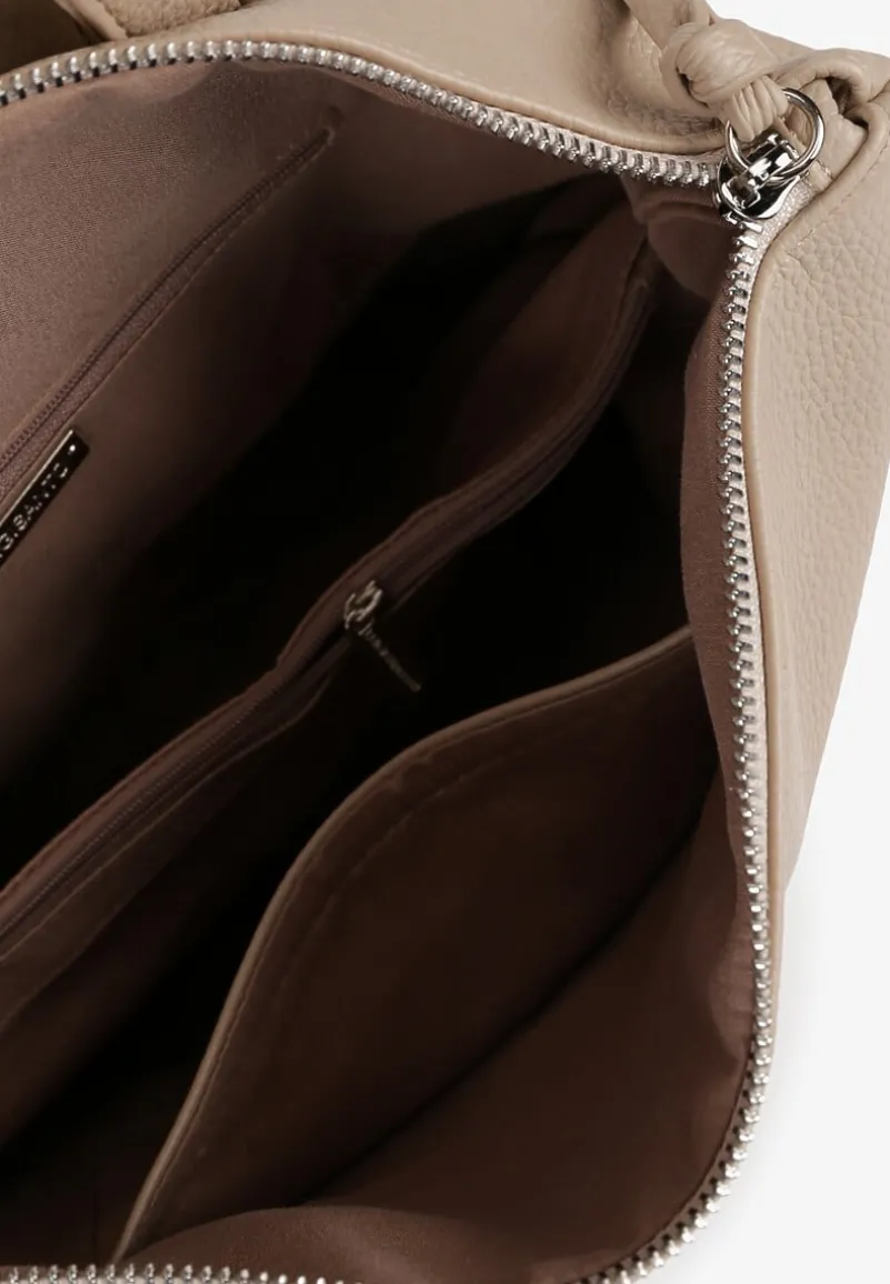 Beżowy Plecak z Ozdobnym Suwakiem Rivzedi