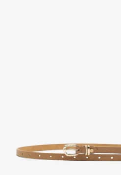 Beżowy Casualowy Pasek z Metalową Klamrą Tinonia