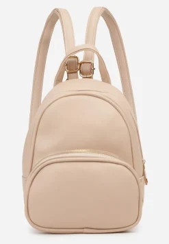 Beżowy Casualowy Plecak z Regulowanymi Odpinanymi Paskami Nelarise